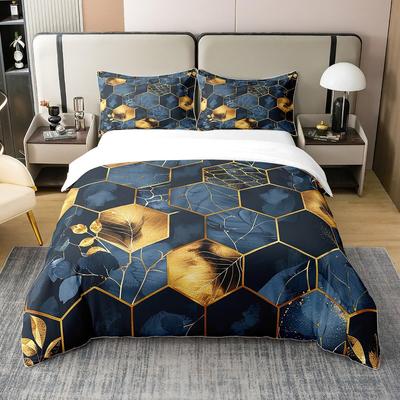 Honeycomb-Duvet Covers for Kids Teens Queen Lightweight Down Quilt Covers  Room Decor 2 Pillowcases 1 Duvet Cover No Comforter