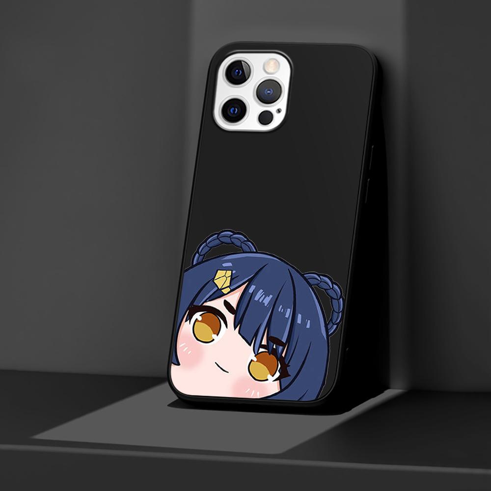 Phone Case for Apple iPhone 14 11 13 Pro Max 12 Mini XR 7 8 + SE 2020 XS 6 6s Plus 5 5s Genshin Impact Anime Cute Silicone Cover