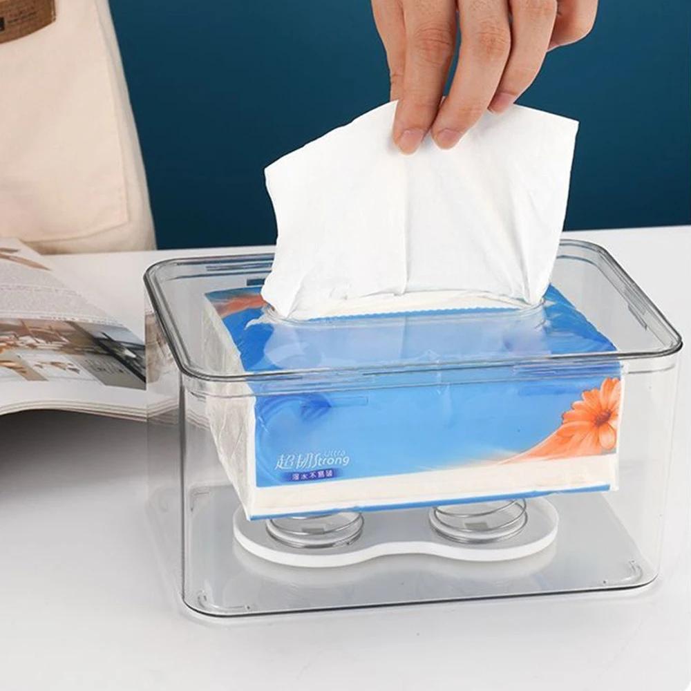 Automatic Lifting Assistance, Handkerchief Container, Spring Rack, Kitchen Storage, Elastic Tissue Dispenser Servilletero