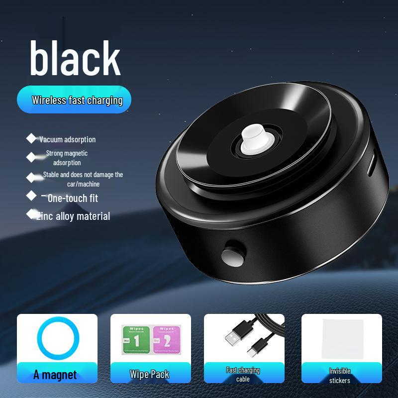 

8Q Magnetic Wireless Car Phone Holder with Vacuum Suction & Double-Sided Stability чорний