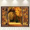 2D Plane 1 Autumn Theme Forest Scene Polyester Material This Multi-functional Background Cloth Features a Leaf Design