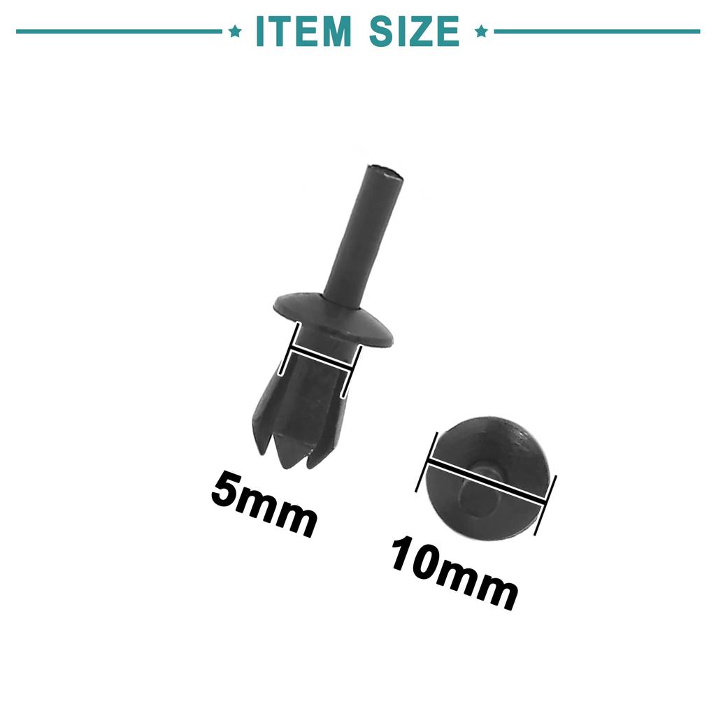ACROPIX 10pcs Drive Rivet Bumper Fender Push Clip Retainer Clip Universal 5mm Hole Fit BM W Black