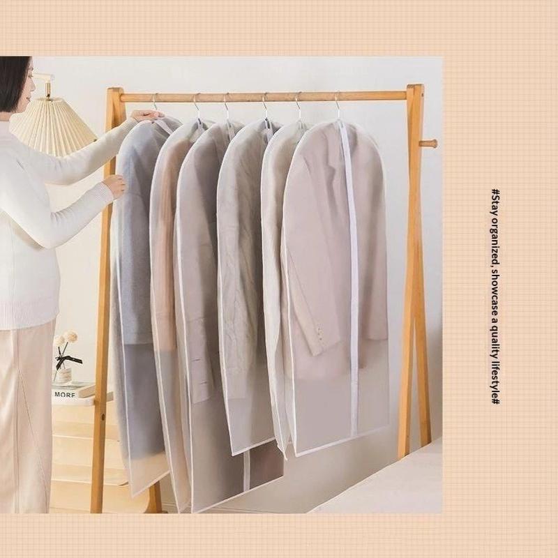 4Pcs Transparent Hanging Clothes Dust Cover Zippered Garment Bags Suit Coat Dress Waterproof Dustproof Wardrobe Storage