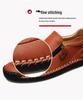 Men's Autumn Casual Leather Slip-On Shoes, Large Size, Soft Sole, Non-Slip, Hand-Stitched, Side Zipper
