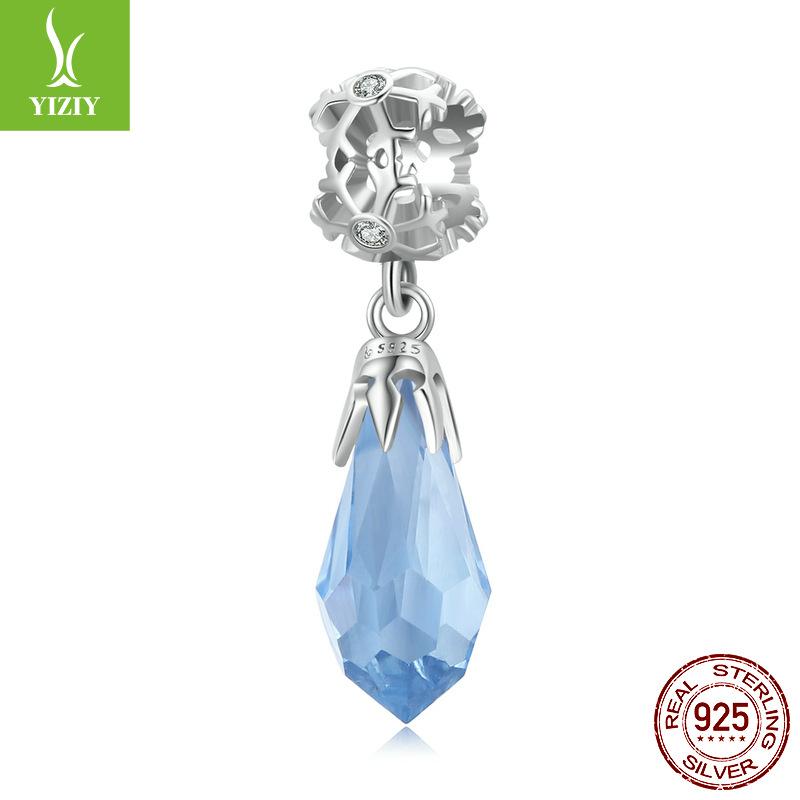 

Snowflake Ice Crystal Electroplating Bracelet Pendant, Ice And Snow Series S925 Silver Beaded Accessories Bsc515