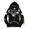 Skull 3D Print Zip-Up Hoodie Men Women Casual Hip Hop Loose Fit Sweatshirt