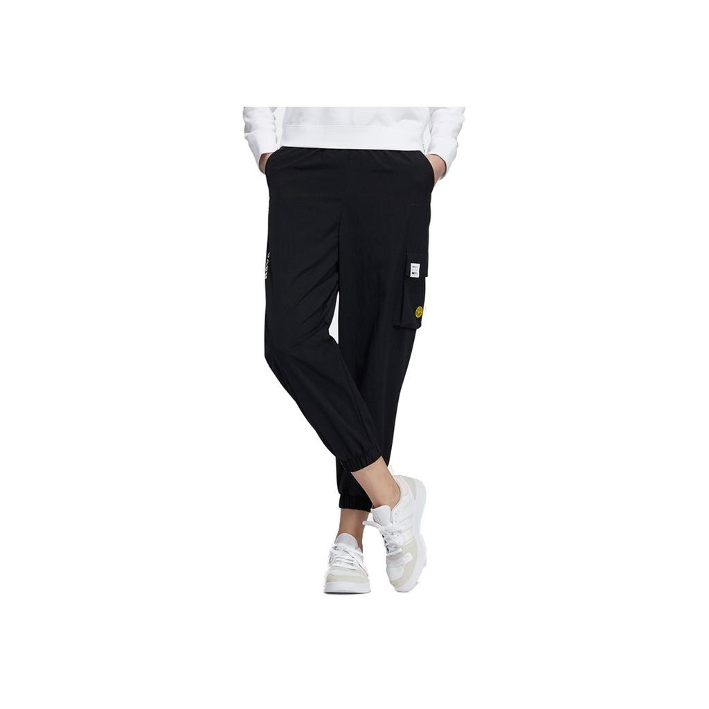 Adidas Neo X Smiley Collaboration Letter Print Sports Pants Women Pants Black HE7950