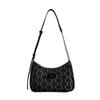 Hobo Zipper Hidden Pattern Casual Simple Commuter Fashion Print Underarm Crossbody New Moon Bag Women Shoulder Bag Black F13W341163FBK