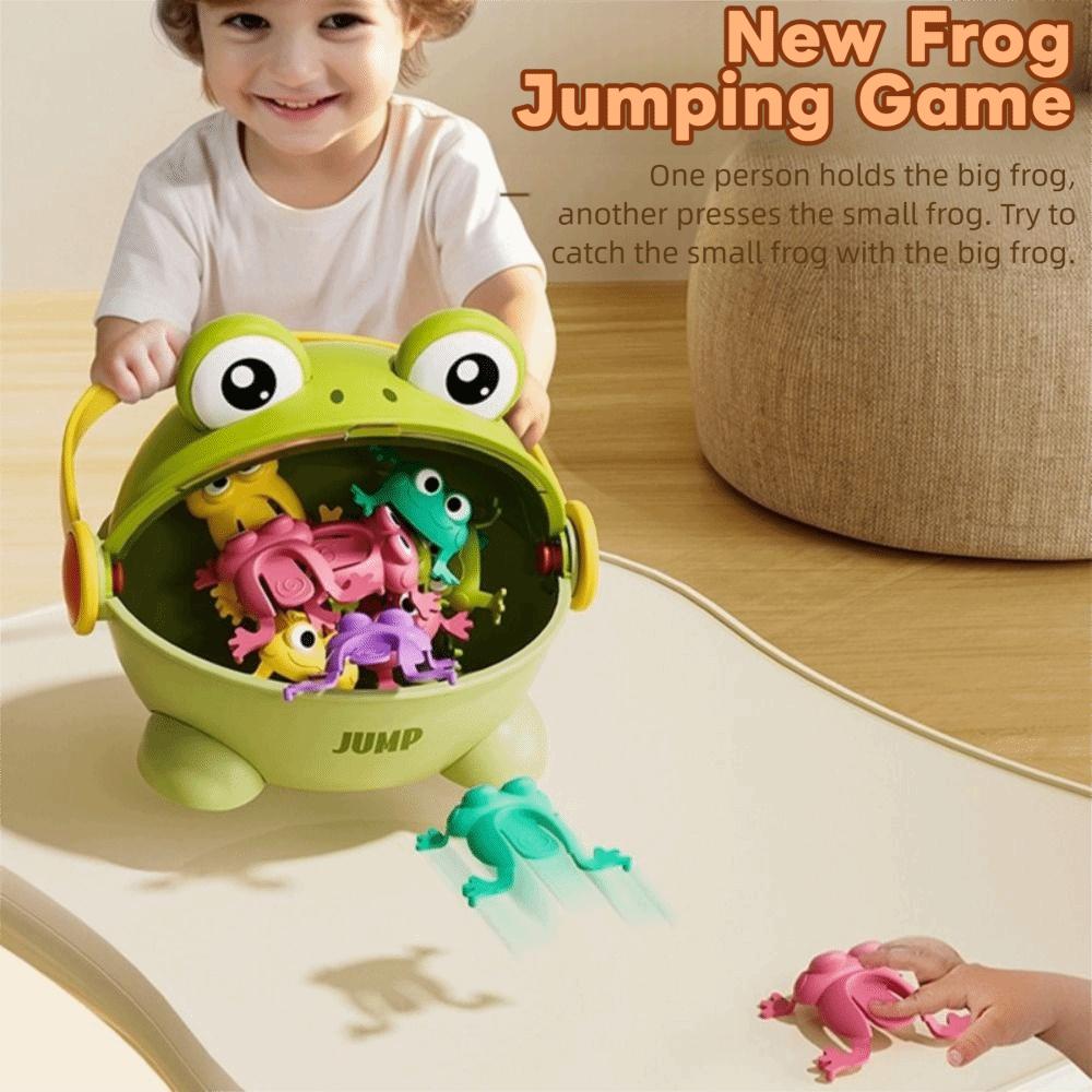 with Storage Bucket Fun Jumping Frog Toy Cute Animals Kid Finger-press Toy  Birthday Gift