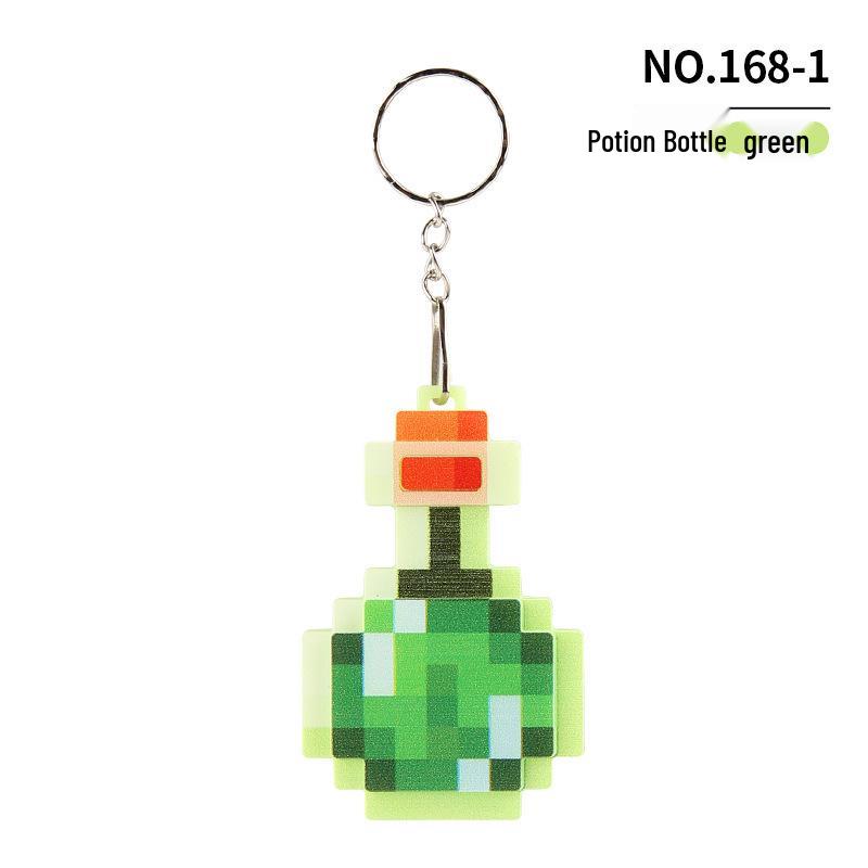 Svítící Pixelová Lektvarová Krumpáč Klíčenka Přívěsek na Batoh - Kreativní Hračka Příslušenství