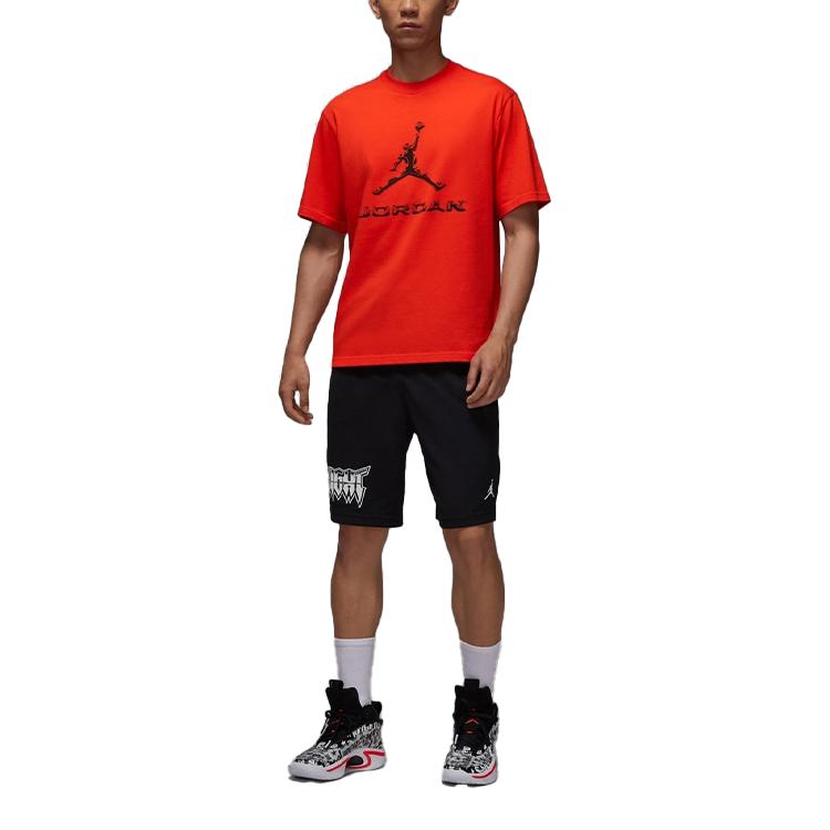 New Jordan T Shirts Men's Orange Red HQ9092-891