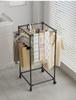 Rolling Floor Clothes and Hat Rack with Storage Shelf 9145: Vertical Bedroom Organizer