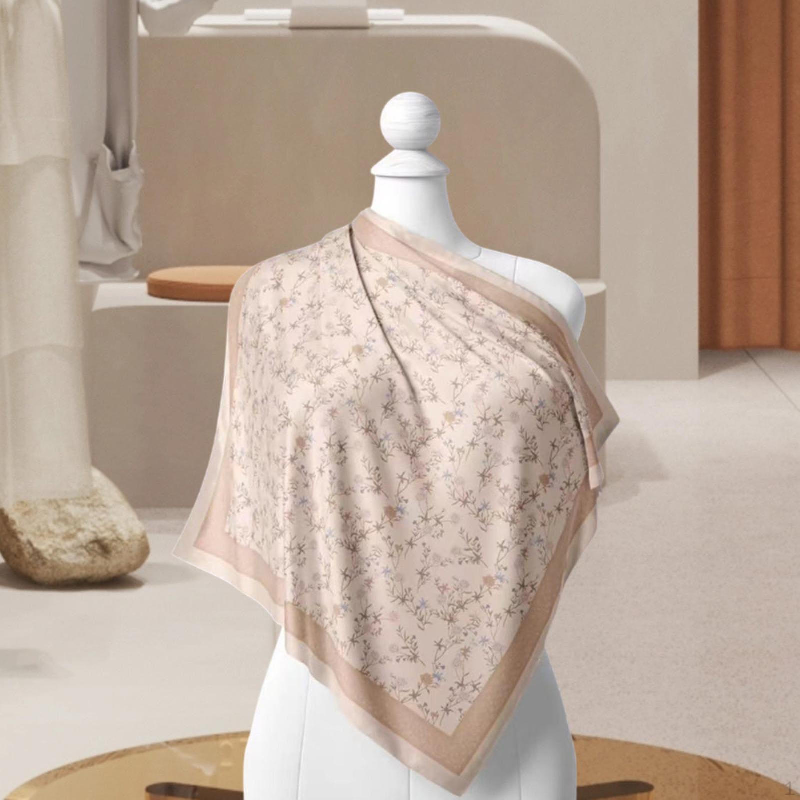 

Платок на голову для женщин 43 дюйма Мягкий дышащий модный шелковый хлопок Вуаль Бандана розовый