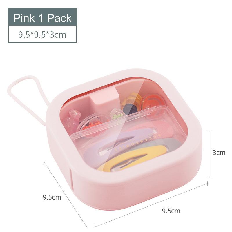 Hidden Push Switch Cotton Swab Hairpin Storage Box Portable Sundries Sorting Organizer Small Objects Storage Box With Handle