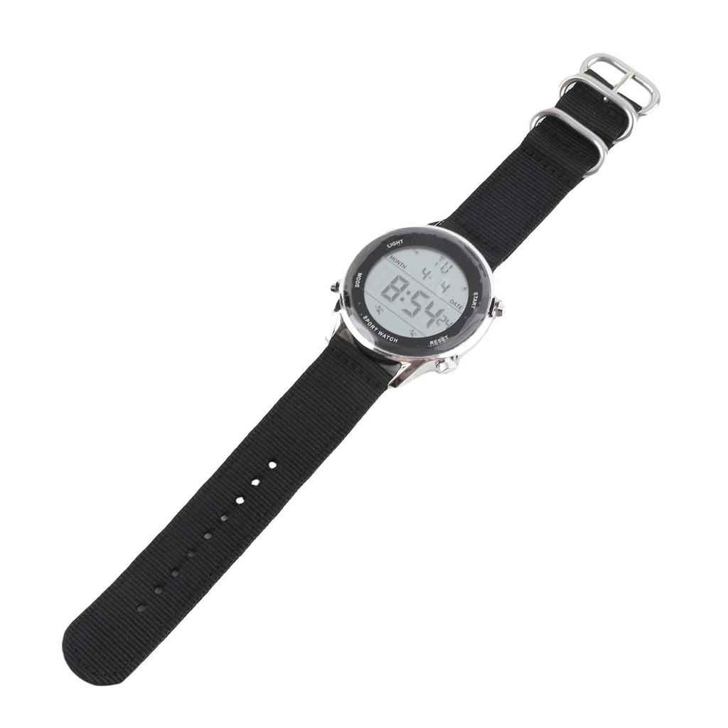 Men Digital Sports Watch Rainproof Alarm Countdown Dual Time Zone Nylon Strap Digital Watch with Stopwatch for Outdoor