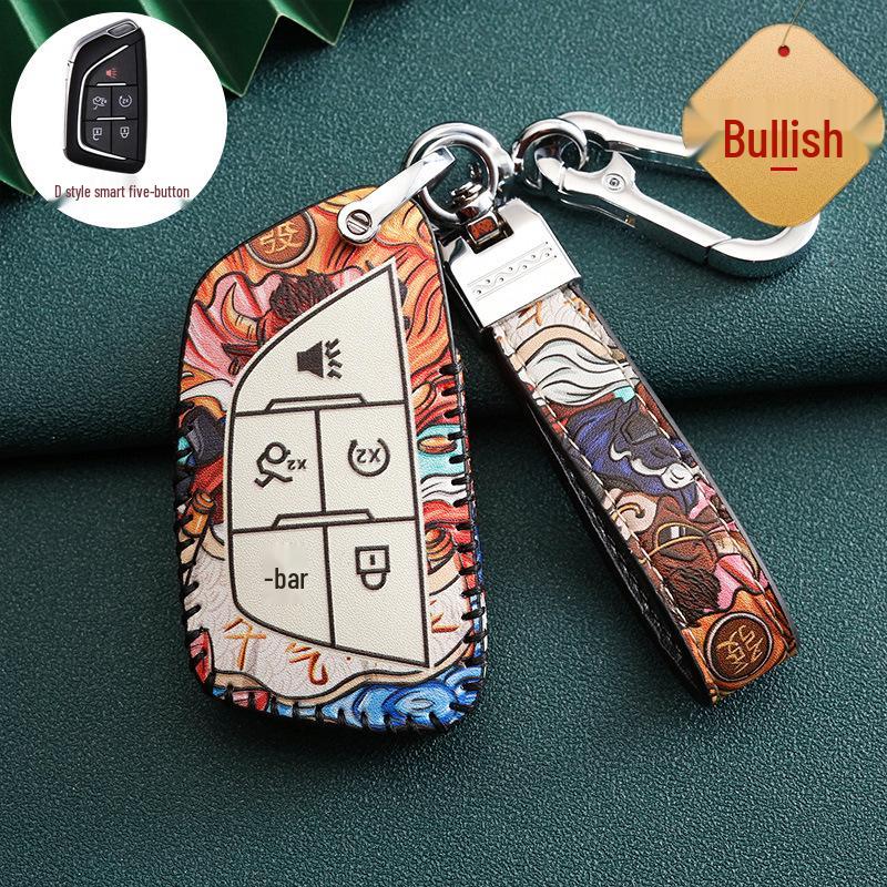 Cadillac Car Key Case for ATSL, XTS, XT5, XT4, CT6, XT6 - Stylish National Tide Design