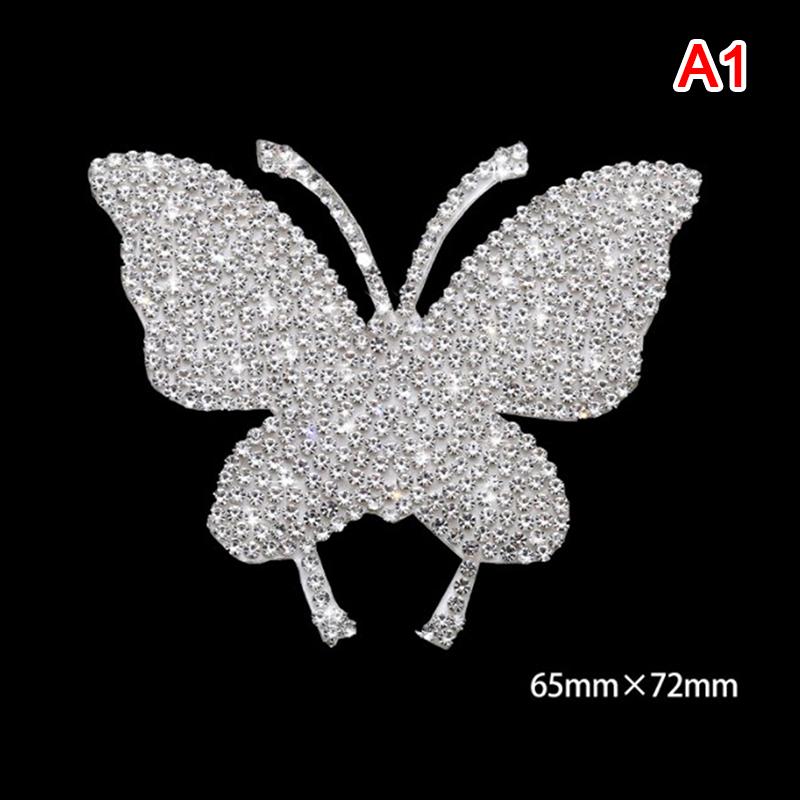 Car Stickers Crystal Paw Print Butterfly Bling Diamond Rhinestone for Auto Window Motorcycle Laptop DIY Decoration