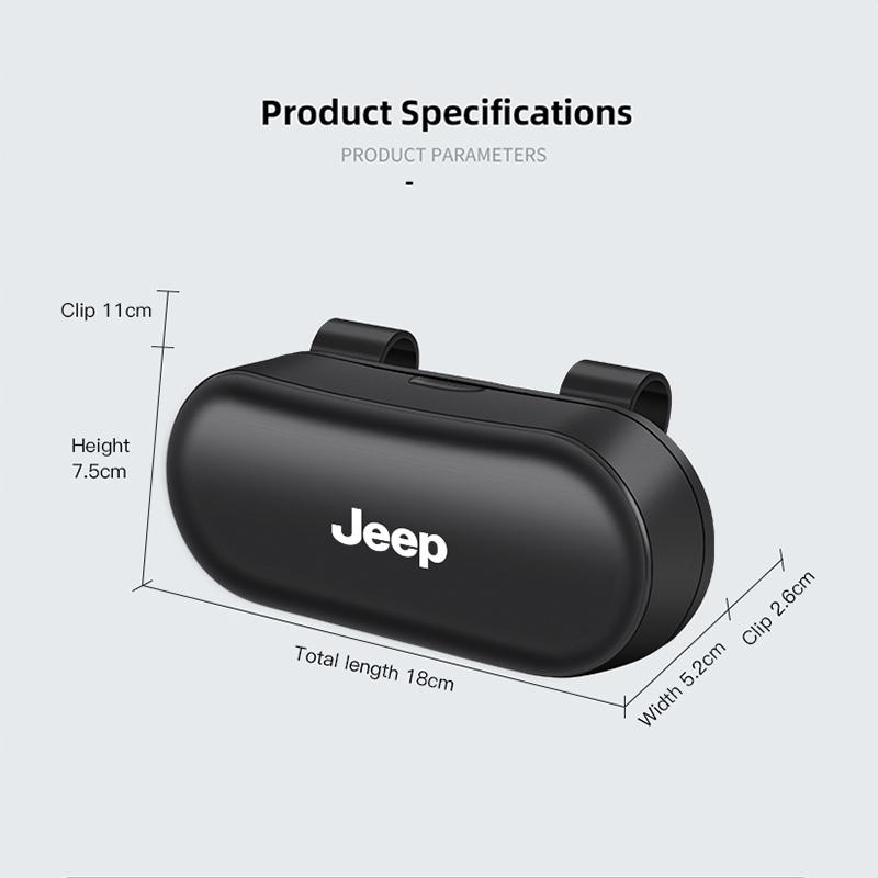 Car Glasses Storage Box Portable Auto Sunglasses Case For Jeep Renegade Wagoneer Avenger Recon Wrangler JK Grand Patriot Decal