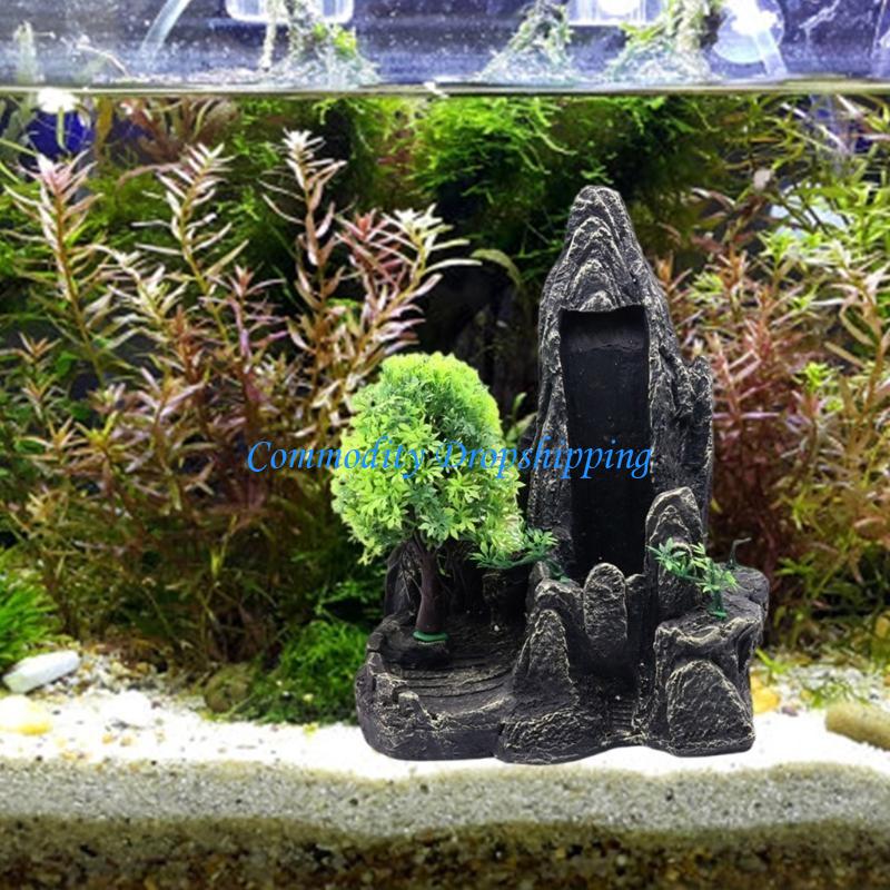 Y5JC Ozdoby do akwarium Wodospad Krajobrazowy Figurka do Akwariów Wystrój Siedliska