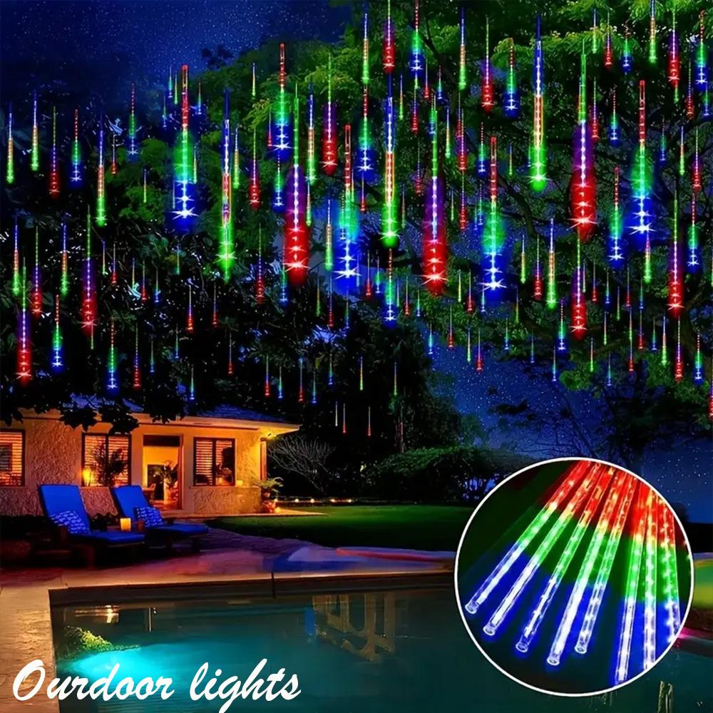 50/30cm EU Plug Led Light Outdoor Meteor Shower Rain Lights Garden Decor Outdoor Street Garland New Year Christmas Decoration