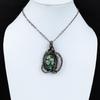 Copper Amazonite Pendant Copper Wire Wrapped Pendant Natural Gemstone Handmade Pendant Copper Wire Wrap Jewelry Elegant Pendant Gift For Him