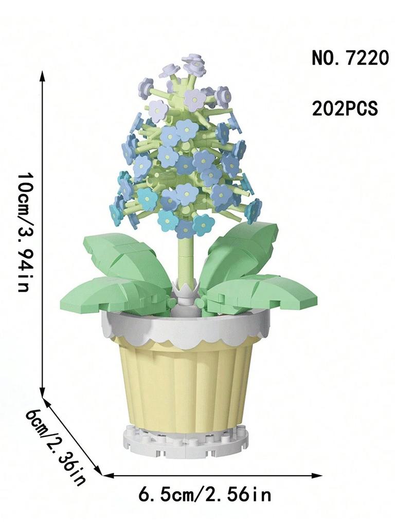 12 styles of adult granular flower pot building blocks, simulated bouquet assembly model toys, decorative and collectible gifts