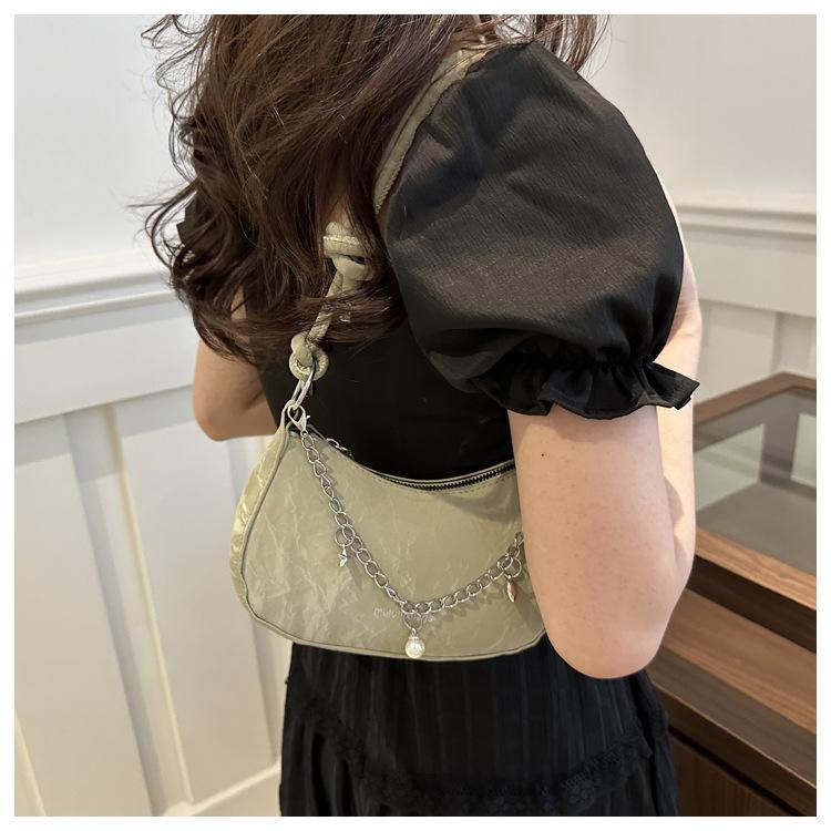 Chic Small Shoulder Bag for Women 2026 New Fashion Casual Crossbody Armpit Bag PU Leather Chain Purse KTB