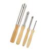 4Pcs Wood Handle Circular Round Hole Pottery Clay Cutters Carving Drilling Tool