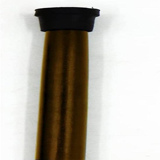 Baston de mers din lemn maro, finisaj auriu, maner din alama de leu, bast de mers cu aspect vintage decorativ