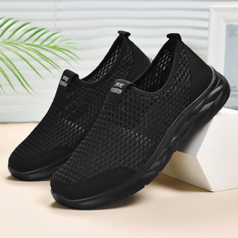 

Летняя женская удобная повседневная обувь из летящего трикотажа, мягкая подошва, обувь для мам на один шаг 38 чёрный