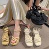 Fashion Casual Women's Shoes Waterproof Table Slope Heel High Heels Thick Heel Roman Sandals Women's New Summer