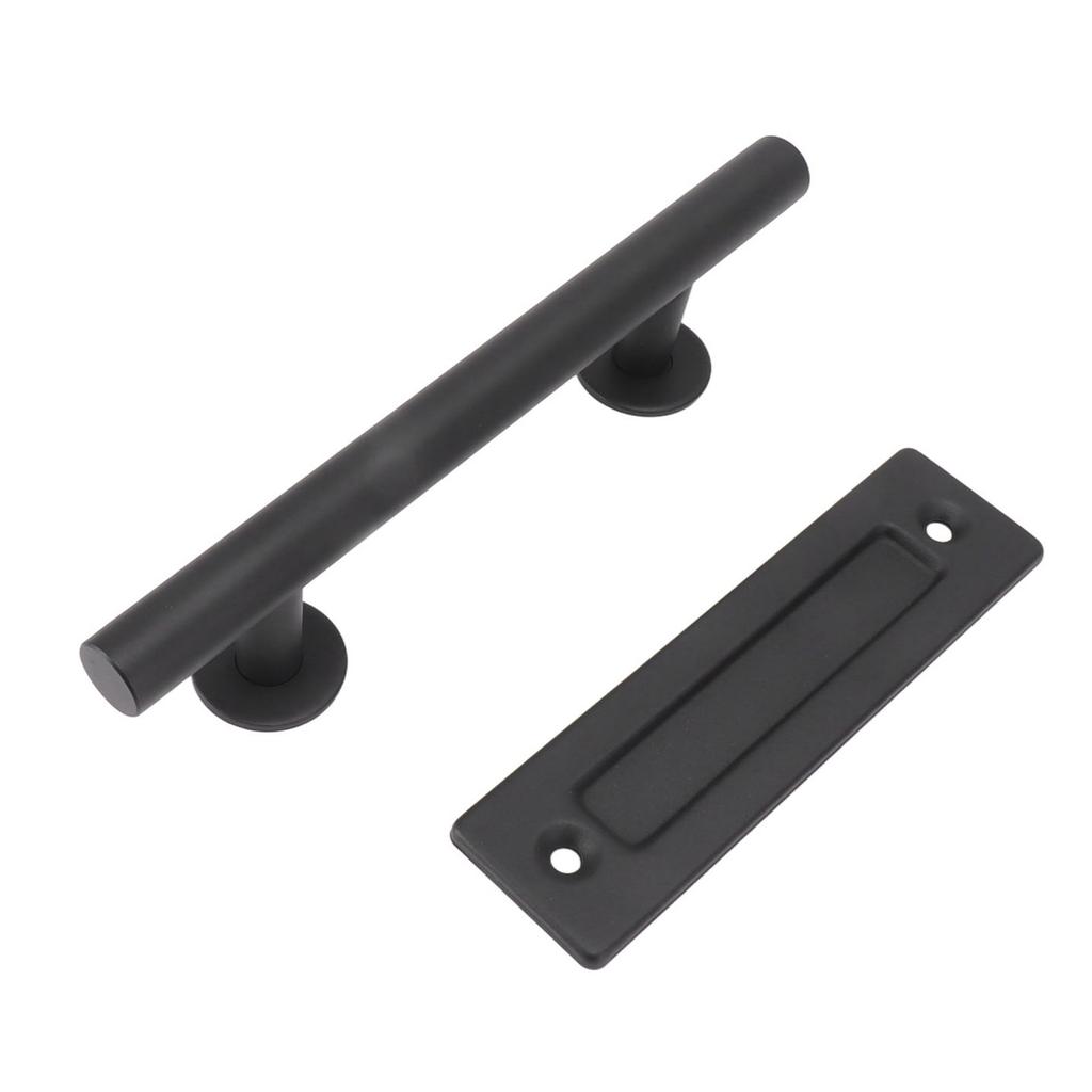 Sliding Barn Door Handle Black Carbon Steel Barn Door Handle for Cabinets Wardrobes