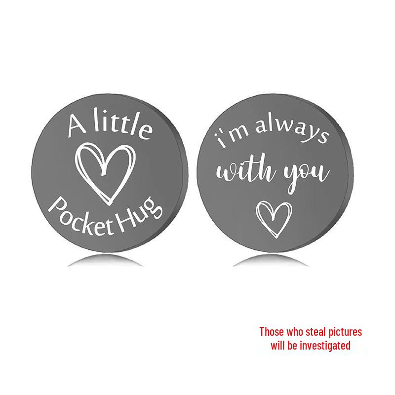 Lucky Charm Motivational Coin: Engravable Stainless Steel Couple & Family Gift Ornament.