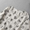 Floral Cotton Linen Mid-Sleeve Round Neck T-Shirt - Artistic Retro Style, Summer 2025 Arrival