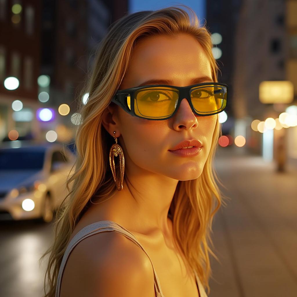 [Duduma] Night Driving Sunglasses, Overglasses, for Night Driving, Blocks Car Lights and Glare, Sunglasses to Wear Over Glasses, Unisex, Night Vision