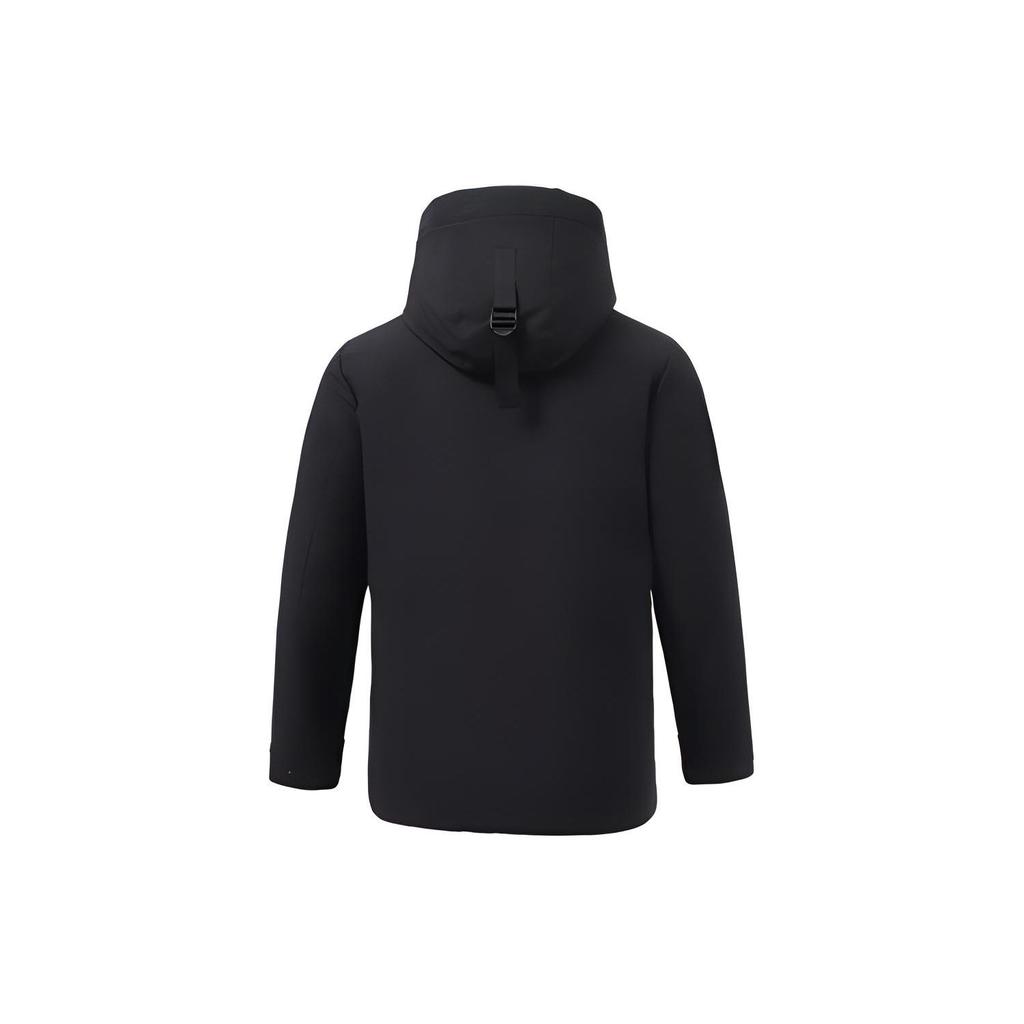 Li Ning Sports Fashion Series Sports Warm Hooded Down Jacket Winter Men Jacket Black AYMR079-1