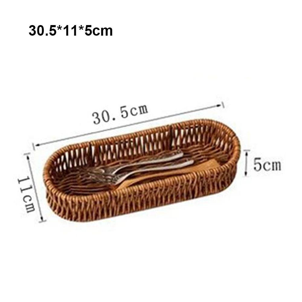 Household Rattan Wicker Woven Serving Baskets Rattan Basket  Restaurant Serving Tabletop Display