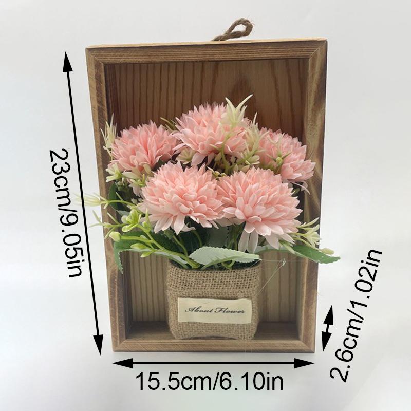 1PC Wood Photo Frame Imitation Flowers Decoration Party Decor Supplies