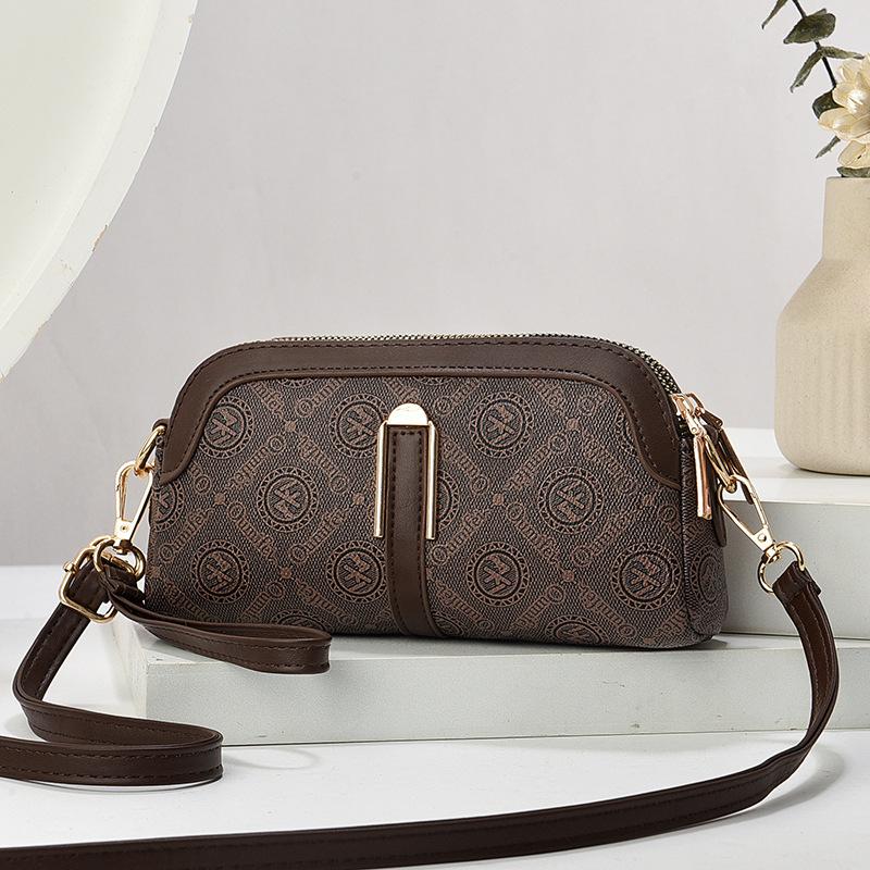 Spring and summer versatile women s popular fashion bag shoulder messenger women s bag summer small bag new ins кофейный