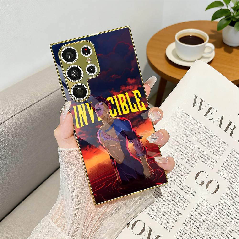 

Anime I-Invincible Phone Case for Samsung Galaxy S25 S24 S23 Ultra Phone Cover Electroplated Metal Frame Case Galaxy S24 Ultra