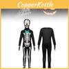 Elegant Unisex Polyester Skeleton Grim Reaper Outfit For Kids Halloween Celebrations