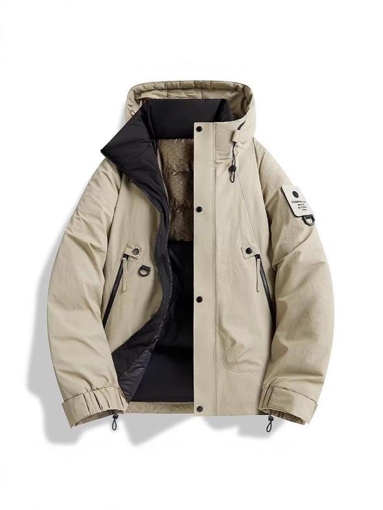 Unisex 2025 Winter Cotton Jacket - Warm, Casual, Waterproof, Loose Fit with Zipper