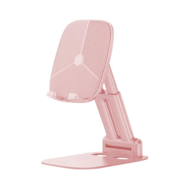 Foldable Cellphone Holder Universal Mobile Phone Tablet Cradle Angle Height Adjustable Tabletop Phone Support Holder розовый
