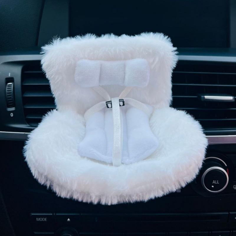 

Для куклы Labubu Car Doll Safety Seat Kawaii Ob11 Seat Auto Interior Decoration Air Aromatreatment Decoration Cute Dolls Decorations белый