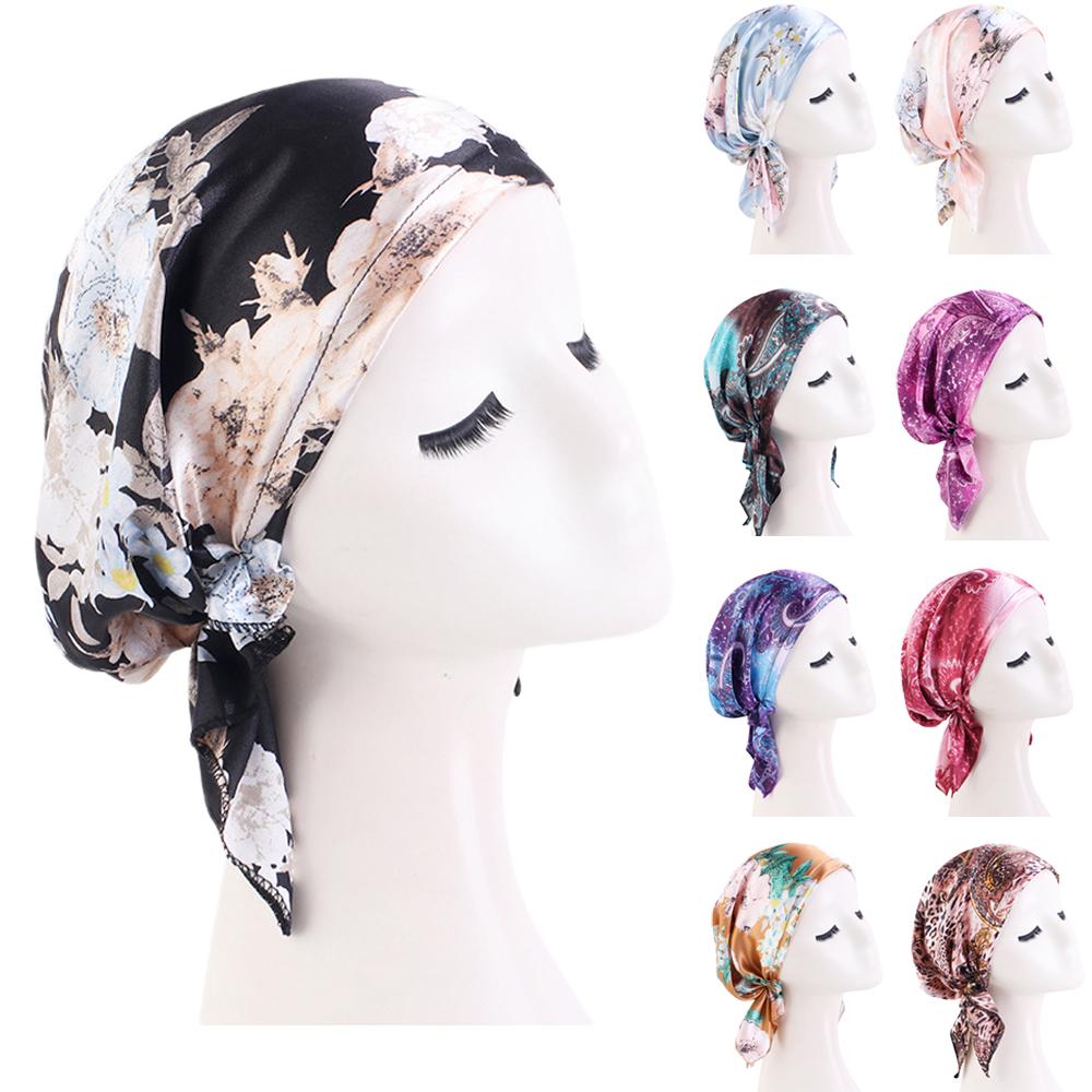 Floral Print Muslim Women Inner Hijabs Cap Arab Wrap Head Scarf Turban Bonnet Ready To Wear Hijab Femme Underscarf Caps Turbante