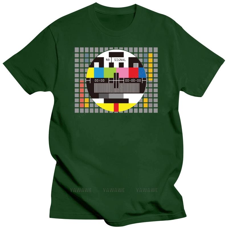 No Signal Tv Television Retro Vintage Old School Tee Shirt White T Shirt Discount Cotton T-Shirt For Men Fashion Hip Hop Tshirts