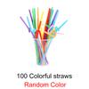 100PCS/Set Drinking Straws Black Transparent Colored Disposable Beverage Straws Milk Tea Bar Party Wedding Kitchen Accessory ZYF