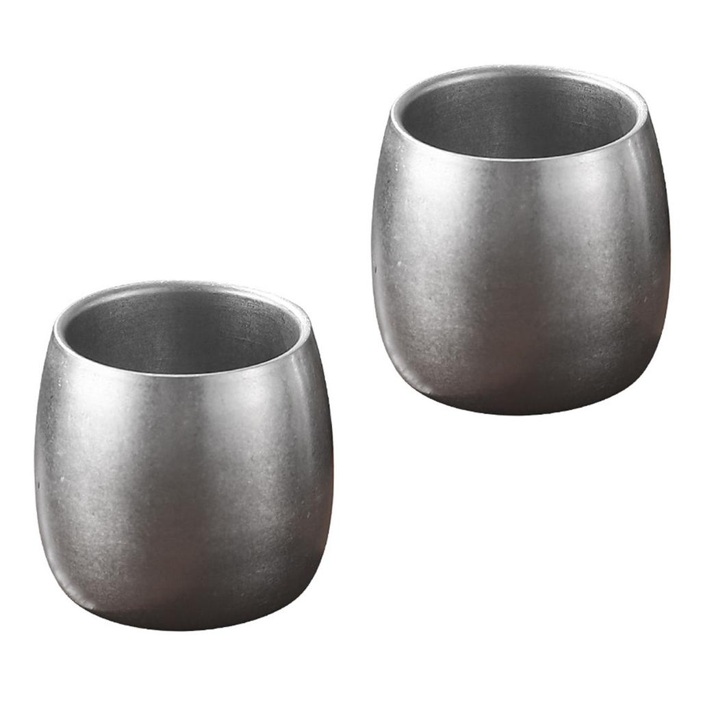 2pcs Stainless Steel Coffee Mugs Set Rusts Resistant Drinkwares Stackable Double Wall Cup for Camping and Outdoor Use