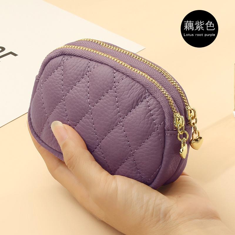 Coin Purse Key Ring Pendant Storage Bag Double Zipper Large Capacity Multi-card Slots Card Holder For Women Girls