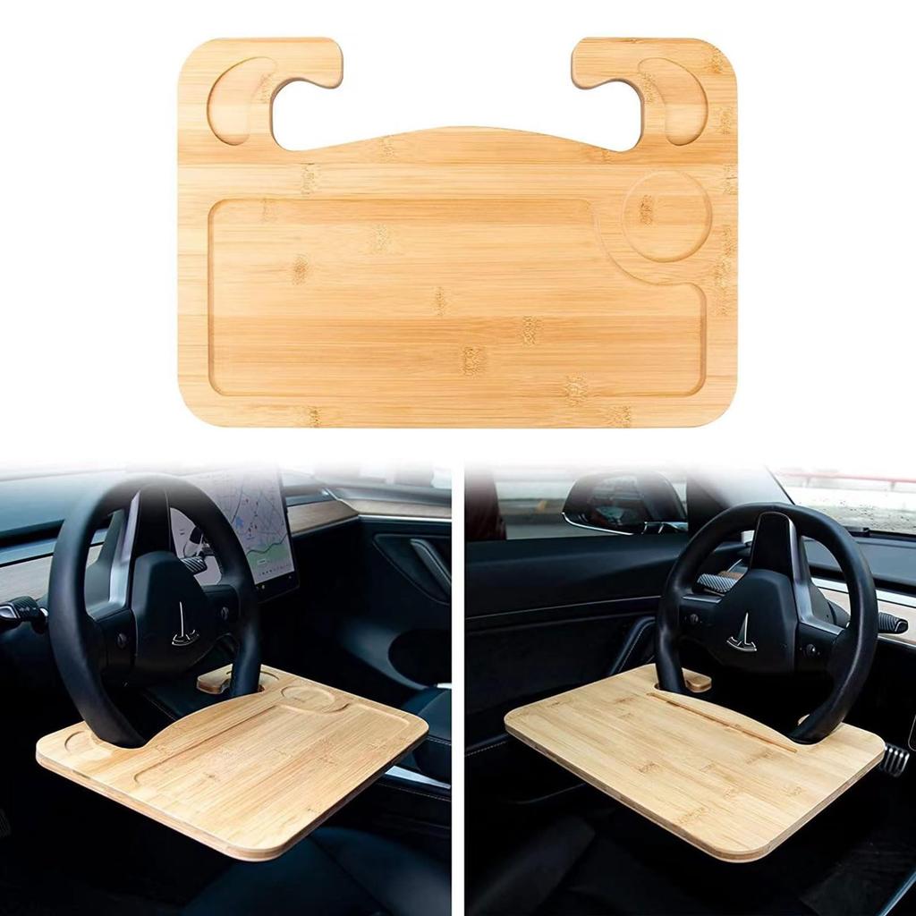 Quitoka Bamboo Car Steering Wheel Table Tray Desk (Made of Bamboo (43cm*30cm*1.5cm))